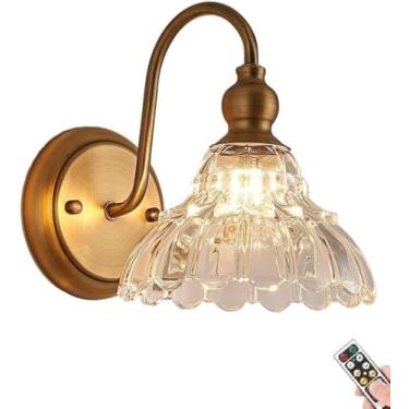 Imagem de Luminária De Parede Dourada Recarregável Operada Por Bateria Não Com Fio Vaidade Do Banheiro Cristal Luminária De Iluminação Regulável Timável Bela Luz De Parede Para Q, Set of 2