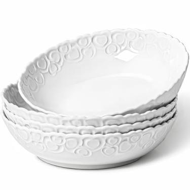 Imagem de HOMBENE Conjunto de tigelas de sopa de batimento cardíaco, 740 ml, branco