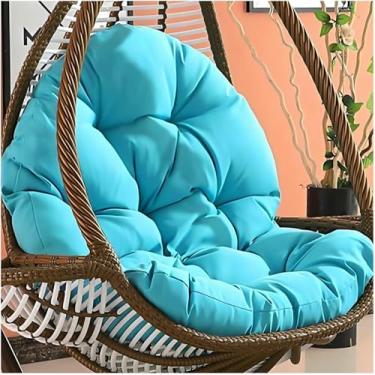 Imagem de Almofada De Cadeira De Ovo De Substituição Com Botão Grosso Almofada De Balanço Externa Tufada, Almofada De Assento De Rede À Prova D'água E Macia, Para Pátio, Varanda, Cadeira De Cesto Suspenso