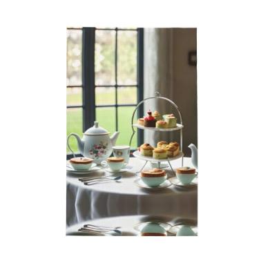 Imagem de XLLingL Toalhas de cozinha com estampa de chá da tarde, panos de prato de microfibra, para decoração e limpeza de cozinha - 1 peça