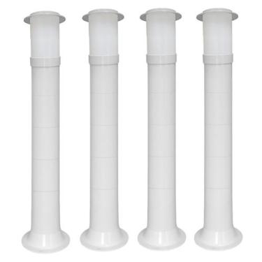 Imagem de Poste Balizador Luminária Casa Jardim 75cm Branco Kit 4 - Plaslumi
