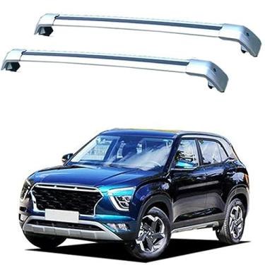 Imagem de Barras de tejadilho de carro barras transversais para Hyundai IX25 2015-2019 trilhos de teto superiores de liga de alumínio com lacuna para o teto do carro, 2 peças