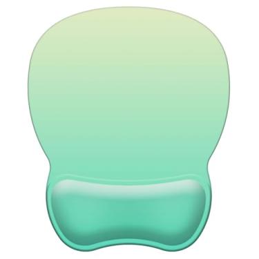 Imagem de Mouse pad com suporte, mouse pad ergonômico com descanso de pulso em gel, confortável com superfície de suporte de pulso macia e base de poliuretano antiderrapante para escritório em casa trabalhando