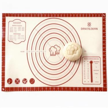 Imagem de Tapete de silicone grosso com marcas de medição, tapete de massa reutilizável antiderrapante para biscoitos, pão, pastelaria, almofada de cozimento de cozinha doméstica de grau alimentício