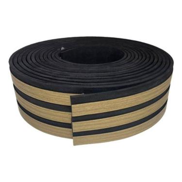 Imagem de Eva Rodape Ripado Laminado Acabamento Madeirado Preto - 10M