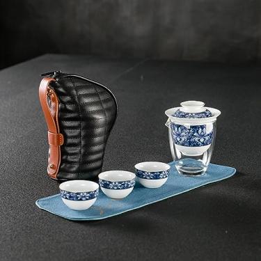 Imagem de Conjunto de chá, uma panela, duas xícaras, xícara de cerâmica para fazer chá, com uma capacidade de 220 ml e uma capacidade de xícara de 39,7 g-Q1