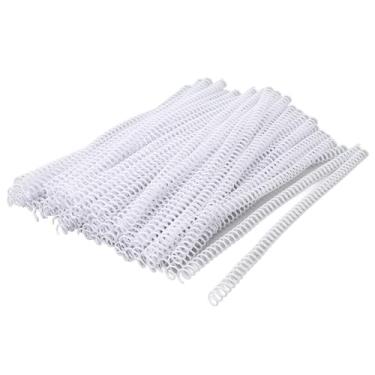 Imagem de aqxreight 100 PCS Bobinas de Encadernação Em Espiral de Plástico Branco Com 8 Mm de Diâmetro para 48 Laços Passo 4: 1 Capacidade Segura de 40 Folhas Compatível Com Máquinas de Encadernação Ideal