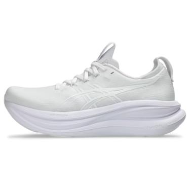 Imagem de ASICS Tênis de corrida feminino Gel-Nimbus 28, Branco/Branco, 42