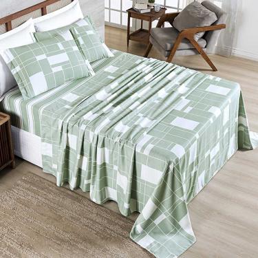 Imagem de Jogo de Lençol Benim Queen 4 Peças Micropercal 400 Fios Estampado - Adria - 100% Poliéster