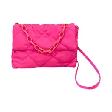 Imagem de Bolsa Transversal Feminina De Grande Capacidade Com Corrente, Acolchoa