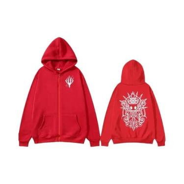 Imagem de Moletom Unissex Oversized Hollow Knight Com Zíper, Casual, Moderno, Pu