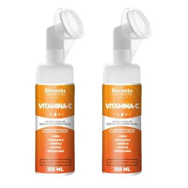 Imagem de 2x Mousse Micelar Espuma de Limpeza Facial Vitamina C 150ml-Unissex