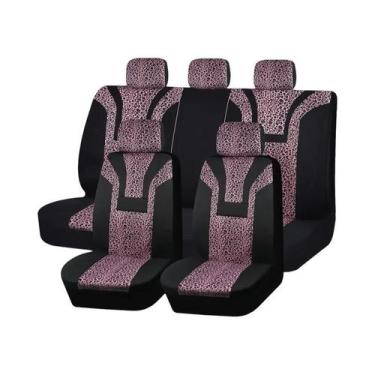 Imagem de Capas De Assento De Carro De Pelúcia Curta Com Estampa De Leopardo Par