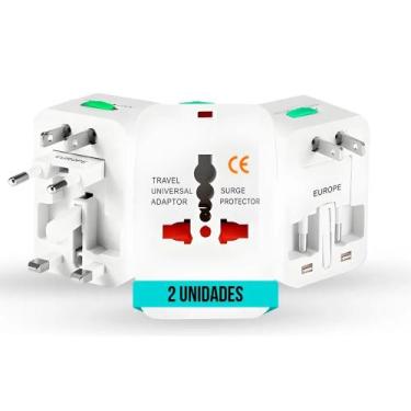 Imagem de Kit 2 Adaptadores Tomada Universal - Viagens Internacionais - Genérica