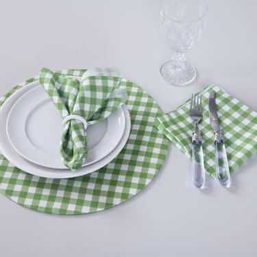 Imagem de Kit 2 Guardanapos de Tecido Estampado Allegra 2 Peças 35cm x 35cm 100% Poliéster - Xadrez