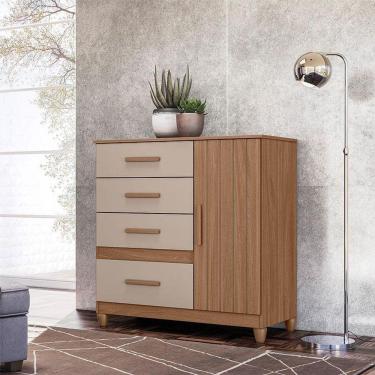 Imagem de Cômoda Sapateira Ambiente Vênus Carvalho Fendi Com Pés - Moval