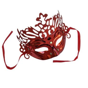 Imagem de Máscara Dupla Vermelha Carnaval Veneziana Festa Casamento - sm decora