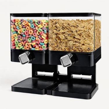 Imagem de Dispenser De Cereais Duplo Preto Porta Mantimentos Para Bancada - Yeet