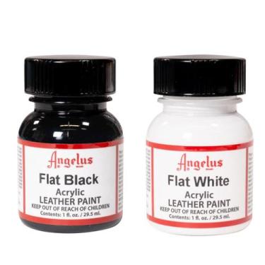 Imagem de Tinta Acrílica para Couro Angelus à Prova d'Água 30ml Preto Fosco e Br