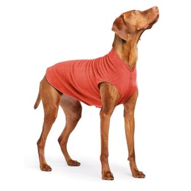 Imagem de Jaqueta de lã elástica Goldpaw para cães médios – Suéter quente e super macio – Colete para animais de estimação para outono e inverno – Roupas caninas feitas nos EUA – Lavável na máquina – Páprica