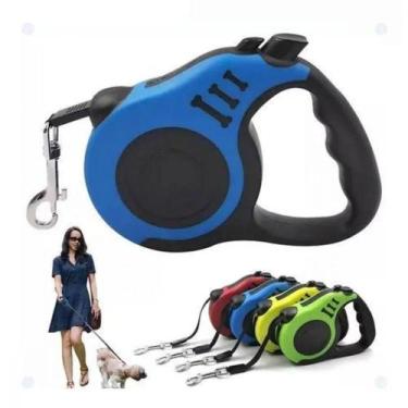 Imagem de Coleira Guia Retrátil Cachorro Passeio Pets 3 metros Kapbom KA-7791 - 