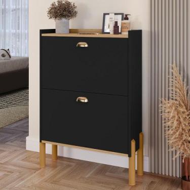 Imagem de Sapateira Armário Vertical Estreita 2 Gavetas Basculante Porta 12 Pare