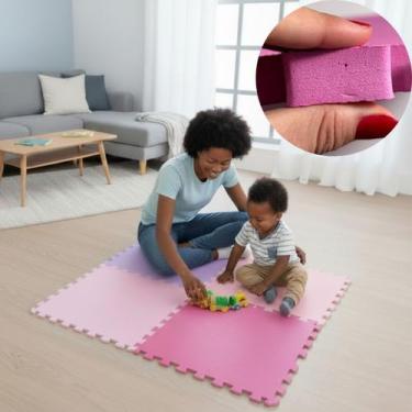 Imagem de Kit 10 Placas Tapete Tatame EVA 50x50cm 20mm 20 Bordas Emborrachado Ex