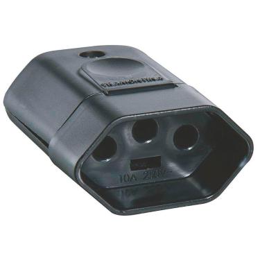 Imagem de Plugue Fêmea 2p+t 250 V 10 A Tramontina Preto Tramontina