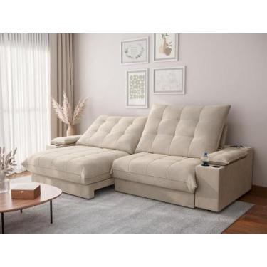 Imagem de Sofá Thor 2,50cm com Super Pillow e Molas Ensacadas Veludocristal- NET