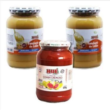 Imagem de Fondant de leite e doce de goiada diet 650g hue - kit 3 unidades - Hué