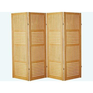 Imagem de 4 Biombo Folha Horizontal Vertical Ripado Divisor Madeira Painel Mdf C