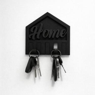 Imagem de suporte de chaves com gancho dobrável - Tudona3d, Preto