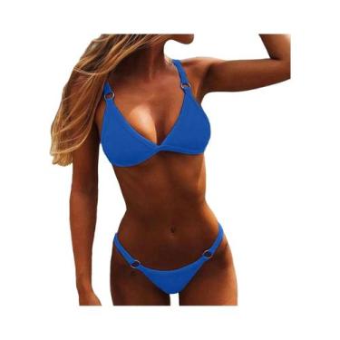 Imagem de Conjunto De Biquíni Feminino Sexy Com Fenda E Amarrações, Moda Praia M