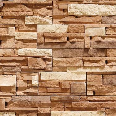 Imagem de Papel De Parede Pedras Tijolos Vermelhos Claro Autocolante