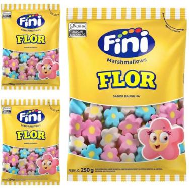 Imagem de 3 Pacotes Marshmallow Flor Fini 250g
