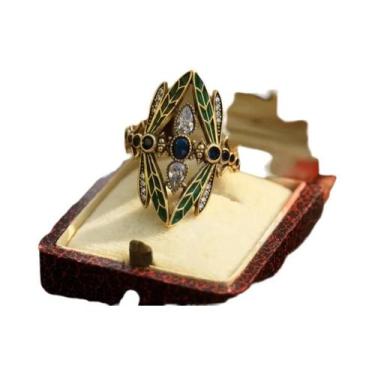 Imagem de Anel Vintage Blue Dragonfly Para Homens E Mulheres, Zircônia Sintética