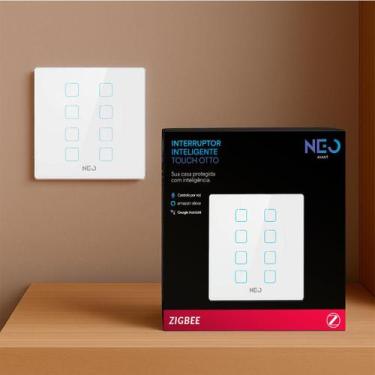 Imagem de Interruptor Inteligente Smart Zigbee Alexa google 8 Botões 4x4 Bivolt 