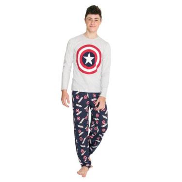 Imagem de Pijama Longo Juvenil Capitão América Avengers - Marvel 28.05.0022, 12
