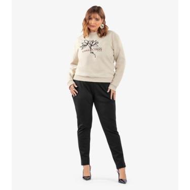 Imagem de Moletom Feminino Moletom Plus Size Secret Glam Bege, Plus G3, Bege