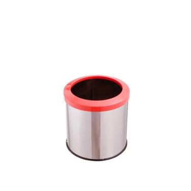 Imagem de Cesto De Lixo Lixeira Inox 20 Litros Aro Esmaltado Banheiro - CM Desig