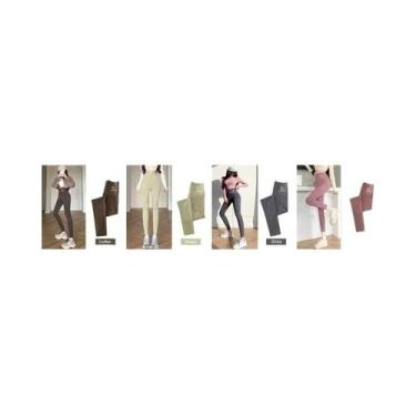 Imagem de Leggings Pretas Femininas De Cintura Alta M-XL, Calças Shark Com Efeit