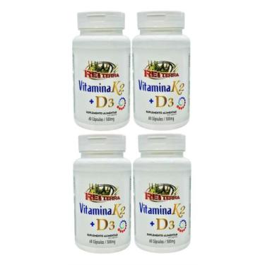Imagem de 4x Vitamina K2 + Vitamina D3 60 Cápsulas 500mg - Rei Terra