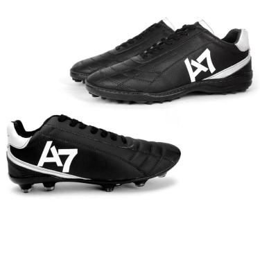 Imagem de Kit 2 Pares Chuteira Campo + Society Preta-Masculino