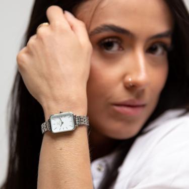 Imagem de Relógio Feminino Quadrado Delicado Elegante Prata New Port