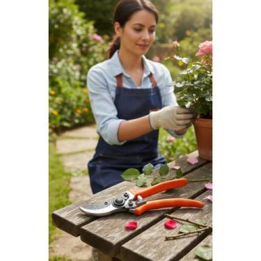 Imagem de 2x Tesoura Poda Galhos Verdes Aço Carbono 17mm Profissional - Congratu