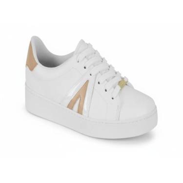 Imagem de Tênis Vizzano Feminino Branco Bege Sofisticado -, Branco, Bege, 36