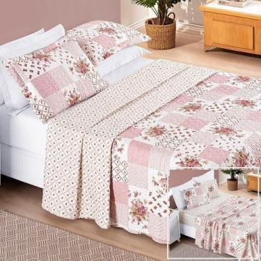 Imagem de Colcha + Jogo De Cama Bouti Estampado King 07 Peças 100% Poliéster - R