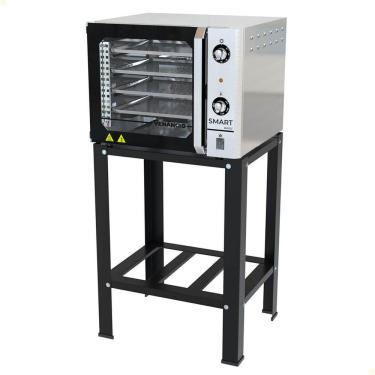 Imagem de Forno Industrial Convector Venâncio Elétrico Smart Basic 4 Esteiras Inox 127v C/Mesa 56640 + 57429