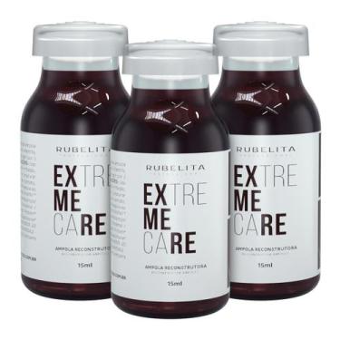 Imagem de 3 Ampolas Extreme Care Reconstrução Capilar 15ml Rubelita Professional