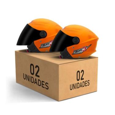 Imagem de Kit 2 Capacetes New Liberty 3 Aberto Viseira Fumê Pro Tork Masculino F